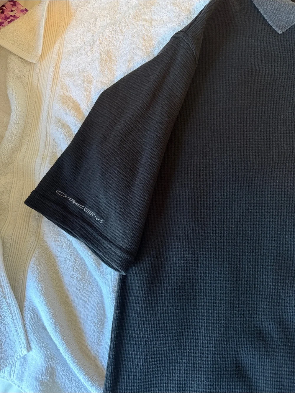 Oakley Black Polo with Gray Contrast Collar - Picture 10 of 11